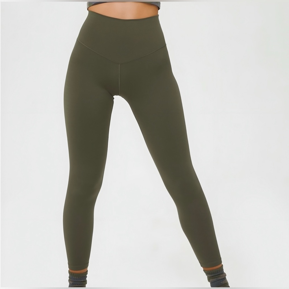 NEW Aerie OFFLINE Real Me High-Waisted Leggings, Olive Green, Small